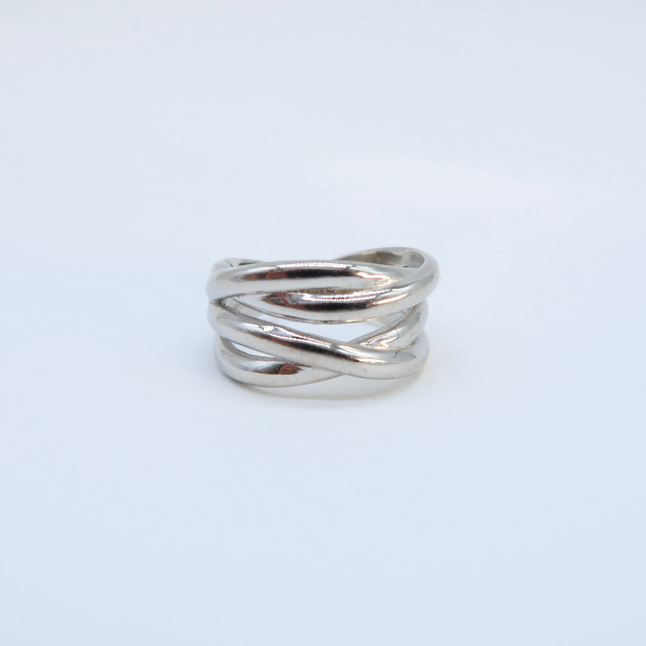 ANILLO CHUNKY PLATEADO ENLAZADO