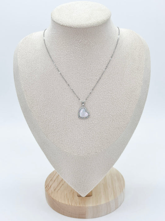 COLLAR CORAZON PERLA