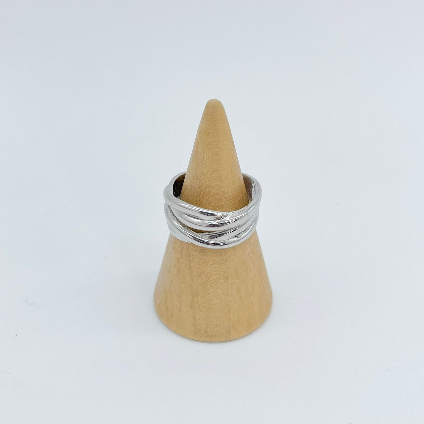 ANILLO CHUNKY PLATEADO ENLAZADO