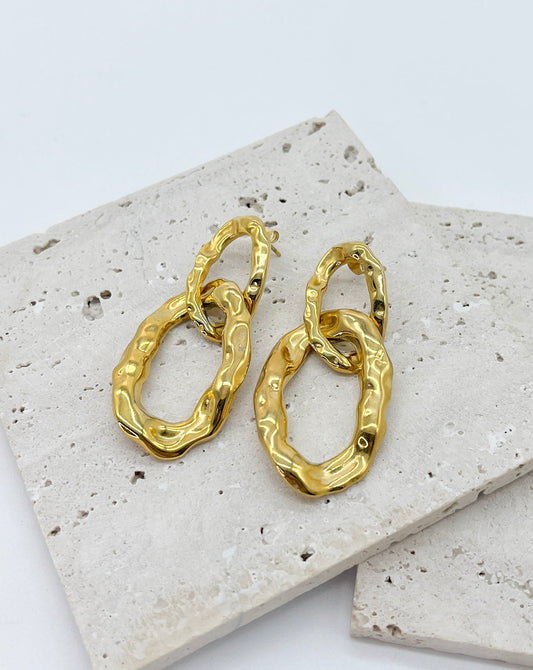 ARETES RETRO COLGANTE OAVALADO UNIDOS