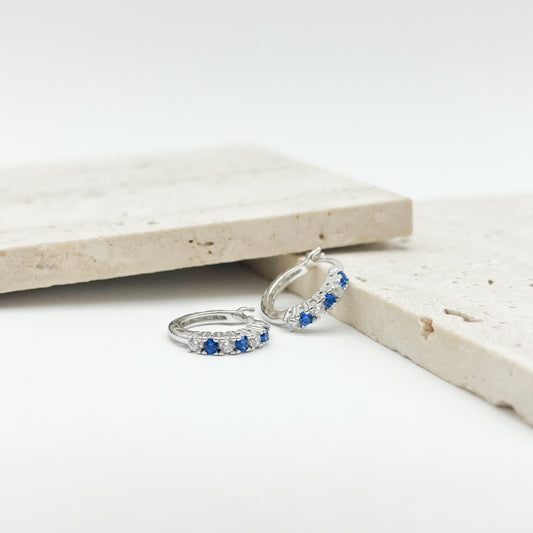 ARRACADA AZULA PLATA .925